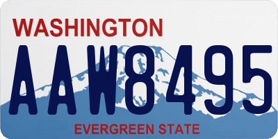 WA license plate AAW8495