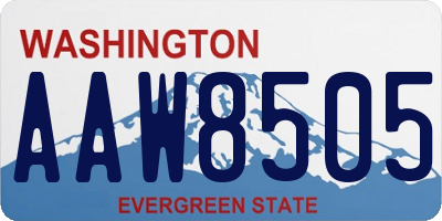 WA license plate AAW8505