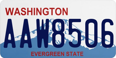 WA license plate AAW8506