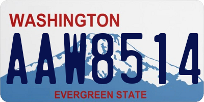 WA license plate AAW8514