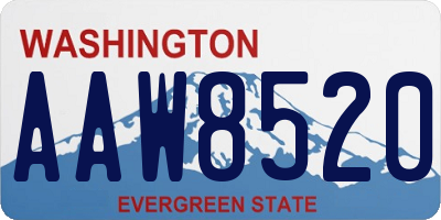 WA license plate AAW8520