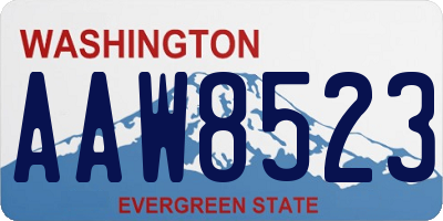 WA license plate AAW8523