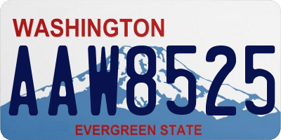 WA license plate AAW8525