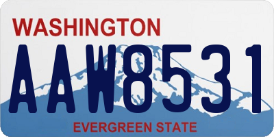 WA license plate AAW8531