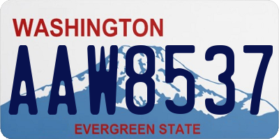 WA license plate AAW8537