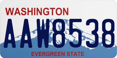 WA license plate AAW8538