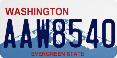 WA license plate AAW8540