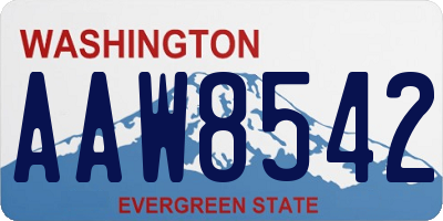 WA license plate AAW8542