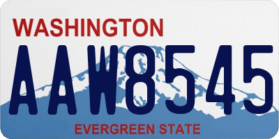 WA license plate AAW8545