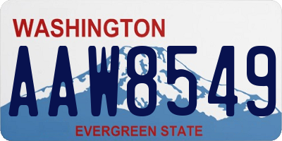 WA license plate AAW8549