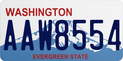 WA license plate AAW8554
