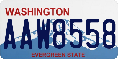 WA license plate AAW8558