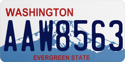 WA license plate AAW8563