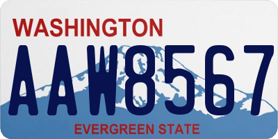 WA license plate AAW8567