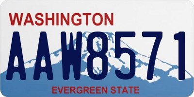 WA license plate AAW8571