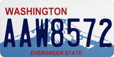 WA license plate AAW8572