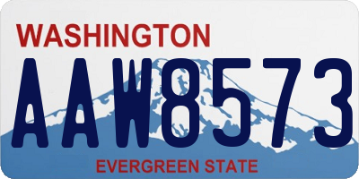 WA license plate AAW8573