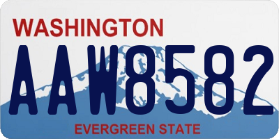 WA license plate AAW8582