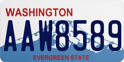 WA license plate AAW8589