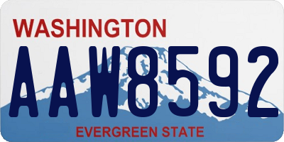 WA license plate AAW8592