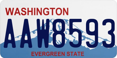 WA license plate AAW8593