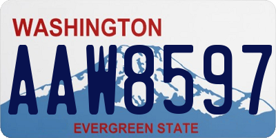 WA license plate AAW8597