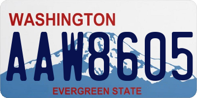 WA license plate AAW8605