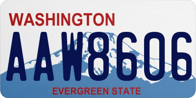 WA license plate AAW8606