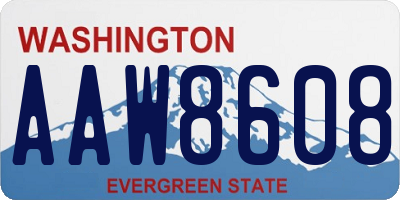 WA license plate AAW8608