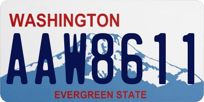 WA license plate AAW8611