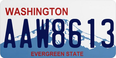 WA license plate AAW8613