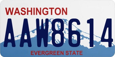 WA license plate AAW8614