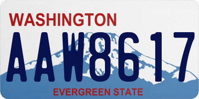 WA license plate AAW8617