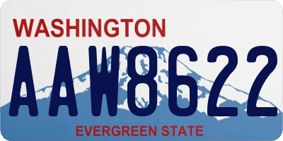 WA license plate AAW8622