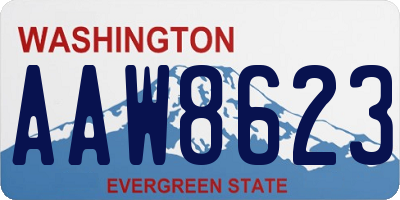 WA license plate AAW8623