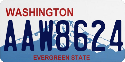 WA license plate AAW8624