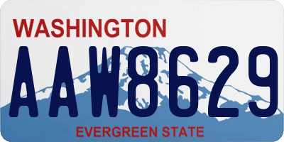 WA license plate AAW8629