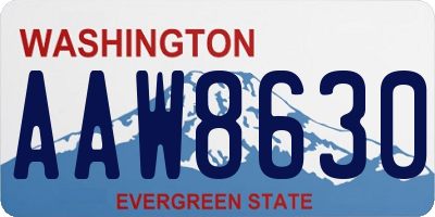 WA license plate AAW8630
