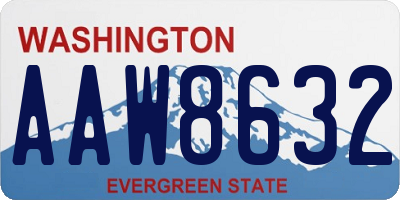 WA license plate AAW8632
