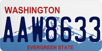 WA license plate AAW8633