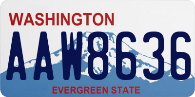 WA license plate AAW8636