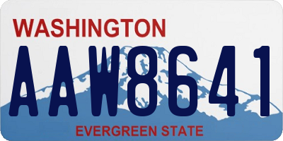 WA license plate AAW8641