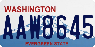 WA license plate AAW8645