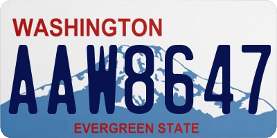 WA license plate AAW8647