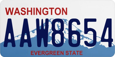 WA license plate AAW8654