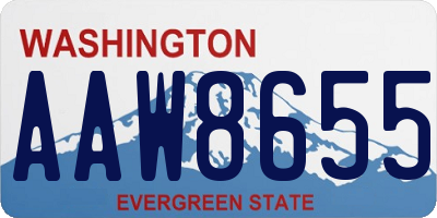 WA license plate AAW8655