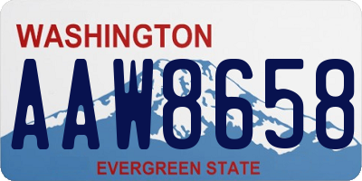 WA license plate AAW8658