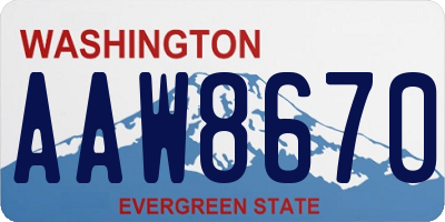 WA license plate AAW8670