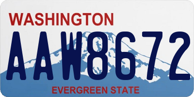 WA license plate AAW8672