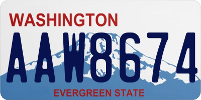 WA license plate AAW8674
